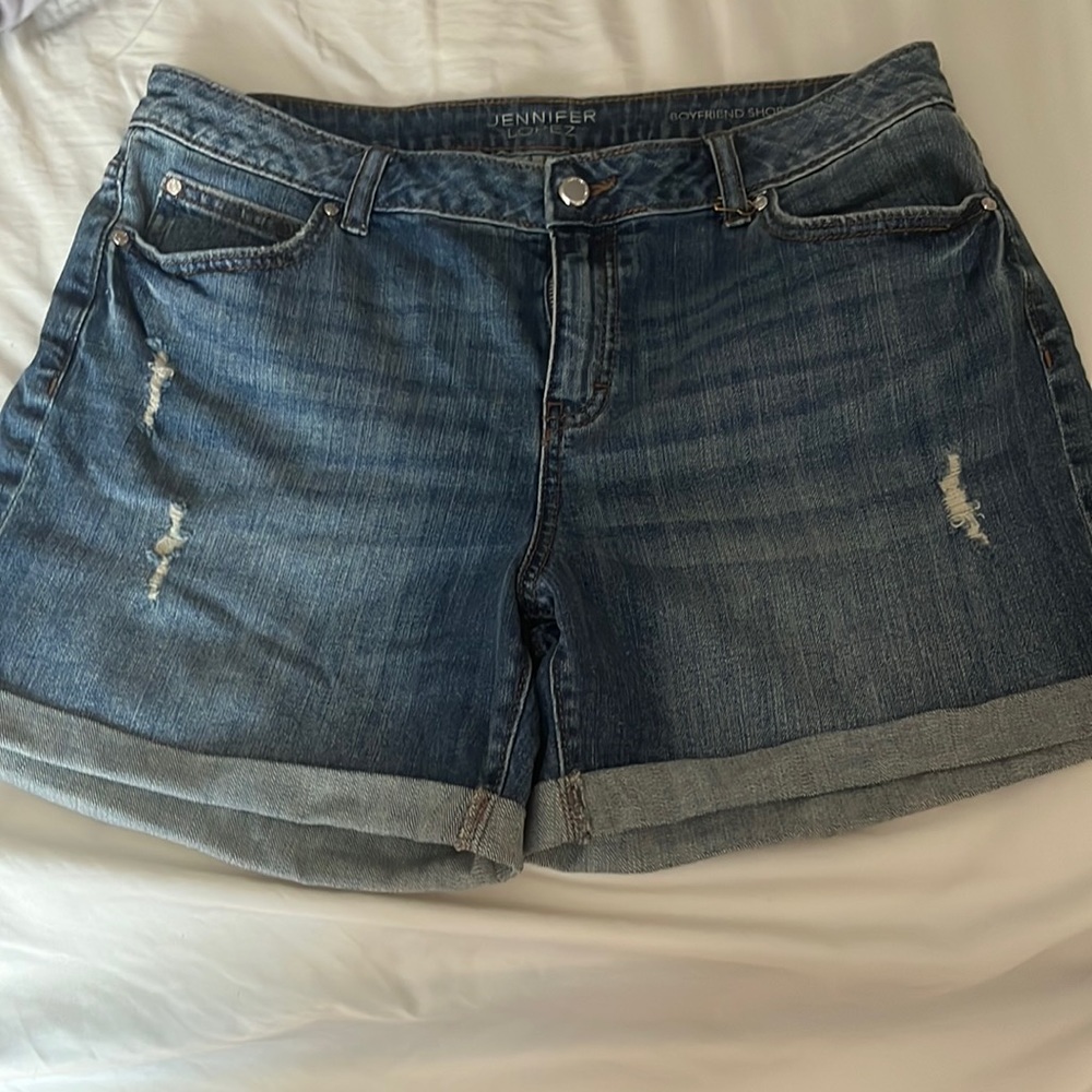 JLo boyfriend shorts. Size 10